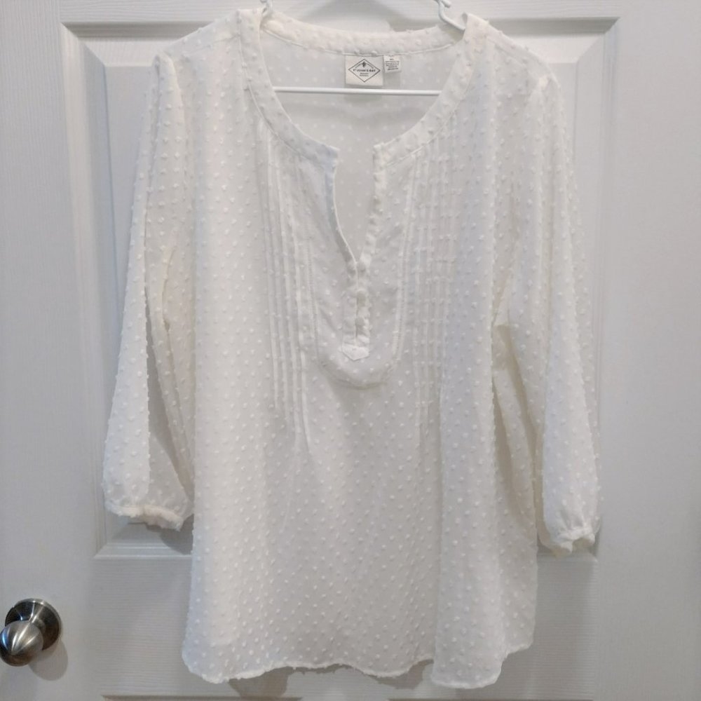 St. John's Bay - White sheer blouse - Women's XL